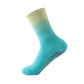 Anna-Kaci 2 Pairs Gradient Ribbed Crew Socks with Non-Slip Grip Bottom for Indoor or Studio Use