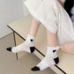 Anna-Kaci Women's Ribbed Ankle Socks with Contrast Toe and Heart Detail for Everyday Casual Wear