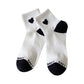 Anna-Kaci Women's Ribbed Ankle Socks with Contrast Toe and Heart Detail for Everyday Casual Wear