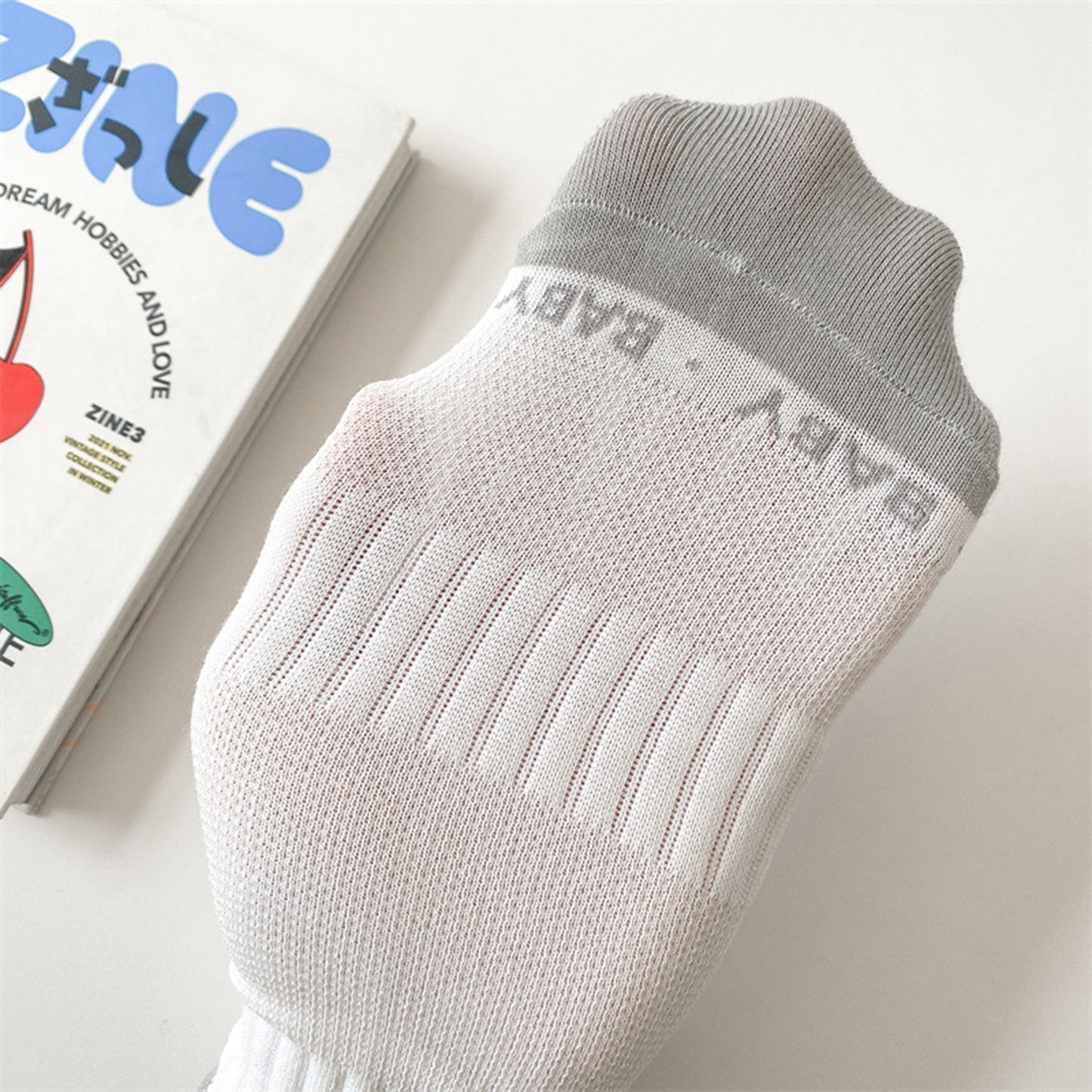 Anna-Kaci Women's Ribbed Ankle Socks with Contrast Toe and Heart Detail for Everyday Casual Wear