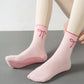 Anna-Kaci Women's 2-Pack Non-Slip Grip Socks with Bow Embroidery and Anti-Skid Dot Soles