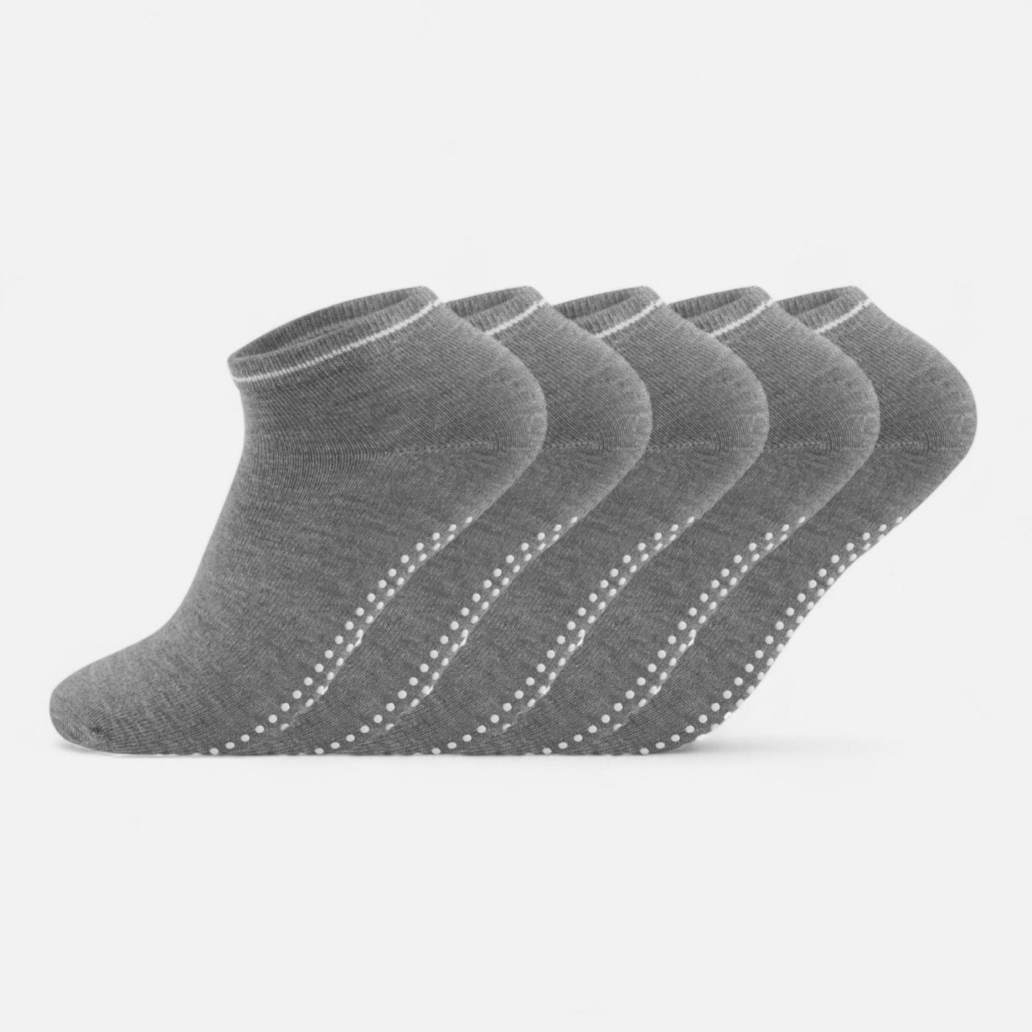 Anna-Kaci Women's 5-Pack Ankle Grip Socks with Non-Slip Soles for Everyday Indoor Comfort
