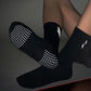 Anna-Kaci Women¡¯s Performance Crew Socks with Non-Slip Grip Soles and Reflective Stripe Accents for Athletic Training