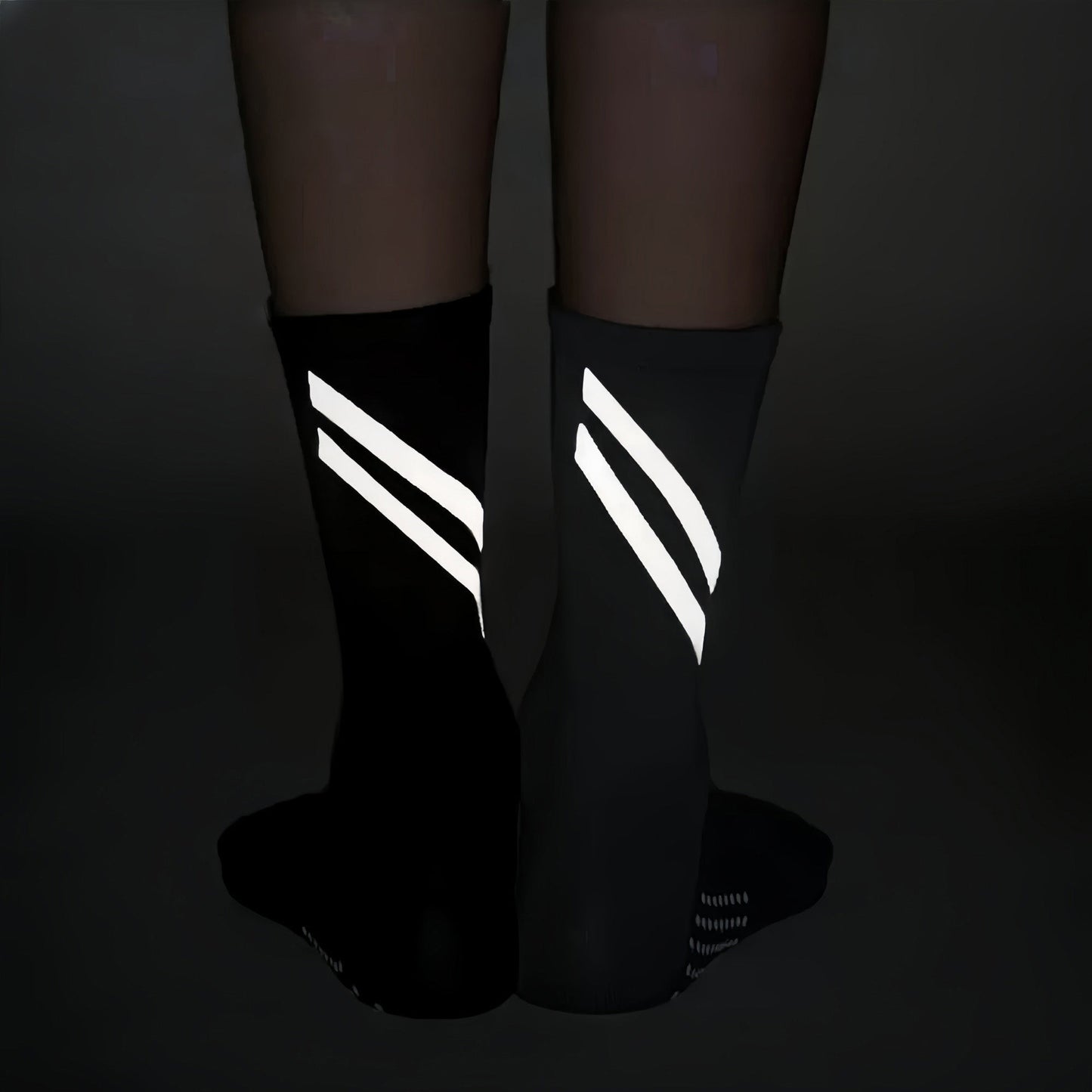 Anna-Kaci Women¡¯s Performance Crew Socks with Non-Slip Grip Soles and Reflective Stripe Accents for Athletic Training