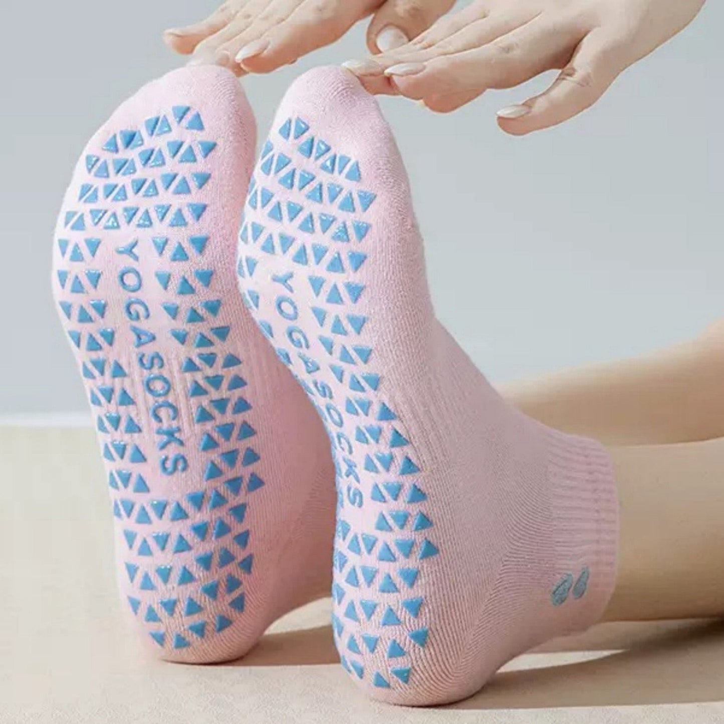 Anna-Kaci Women's Grip Ankle Socks 3-Pack with Heart Embroidery and Anti-Slip Soles for Yoga and Indoor Use