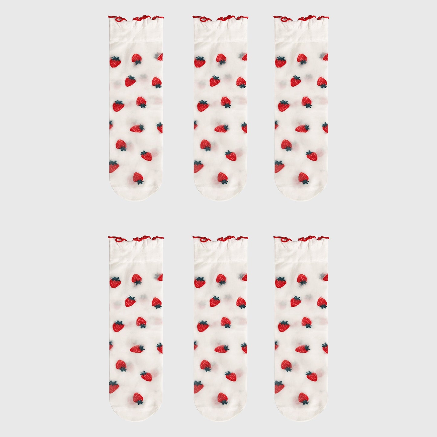 Anna-Kaci Women's Sheer Floral Patterned Ankle Socks with Ruffle Cuff 6pk