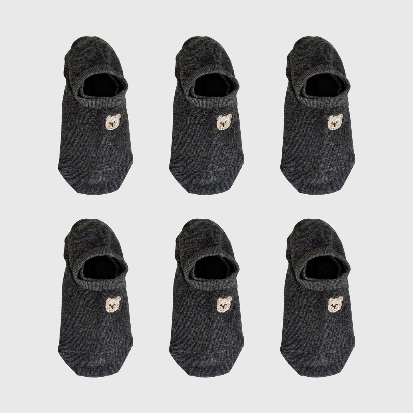 Anna-Kaci Women's 6pk Cute Bear Embroidered No-Show Socks