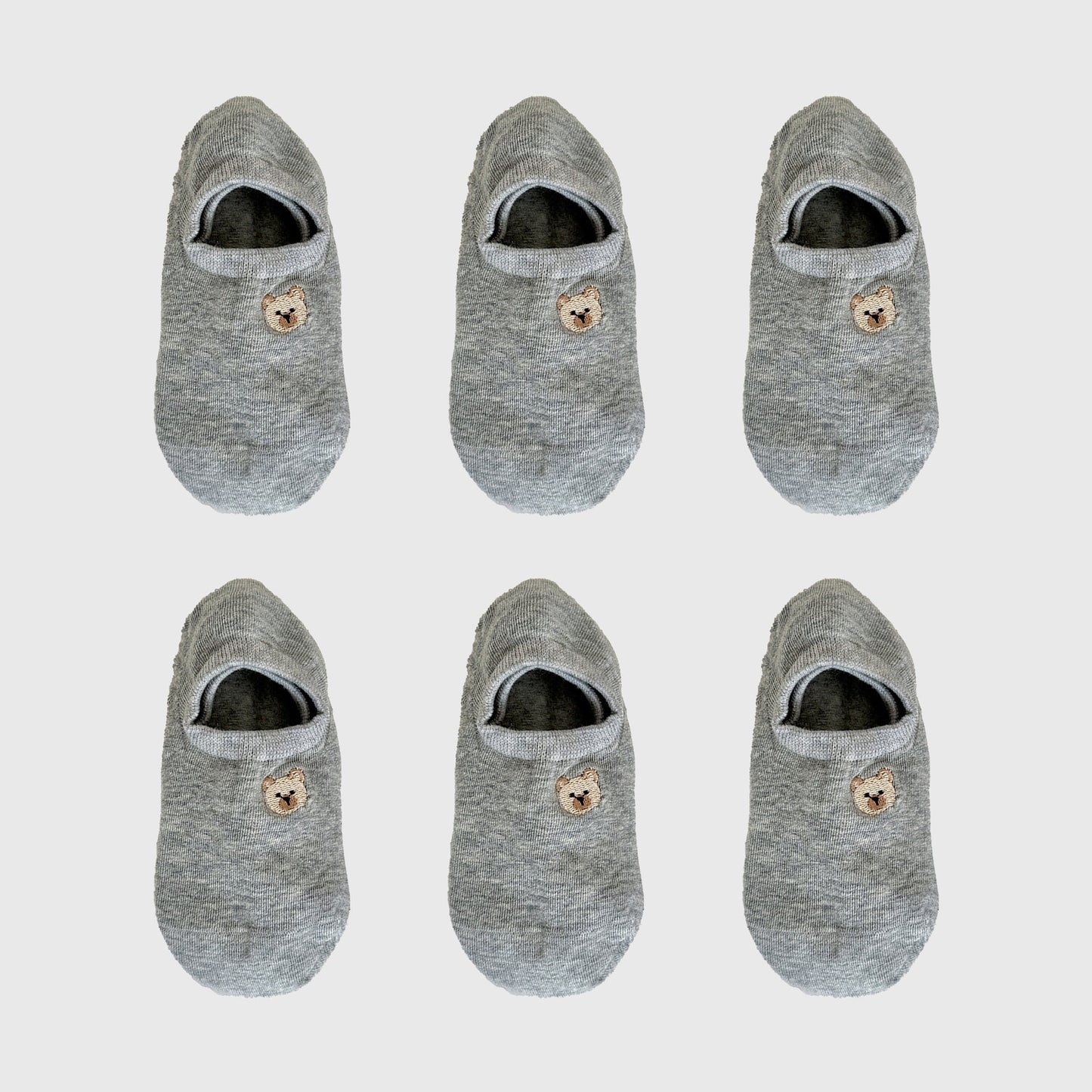 Anna-Kaci Women's 6pk Cute Bear Embroidered No-Show Socks