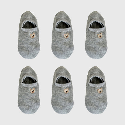 Anna-Kaci Women's 6pk Cute Bear Embroidered No-Show Socks