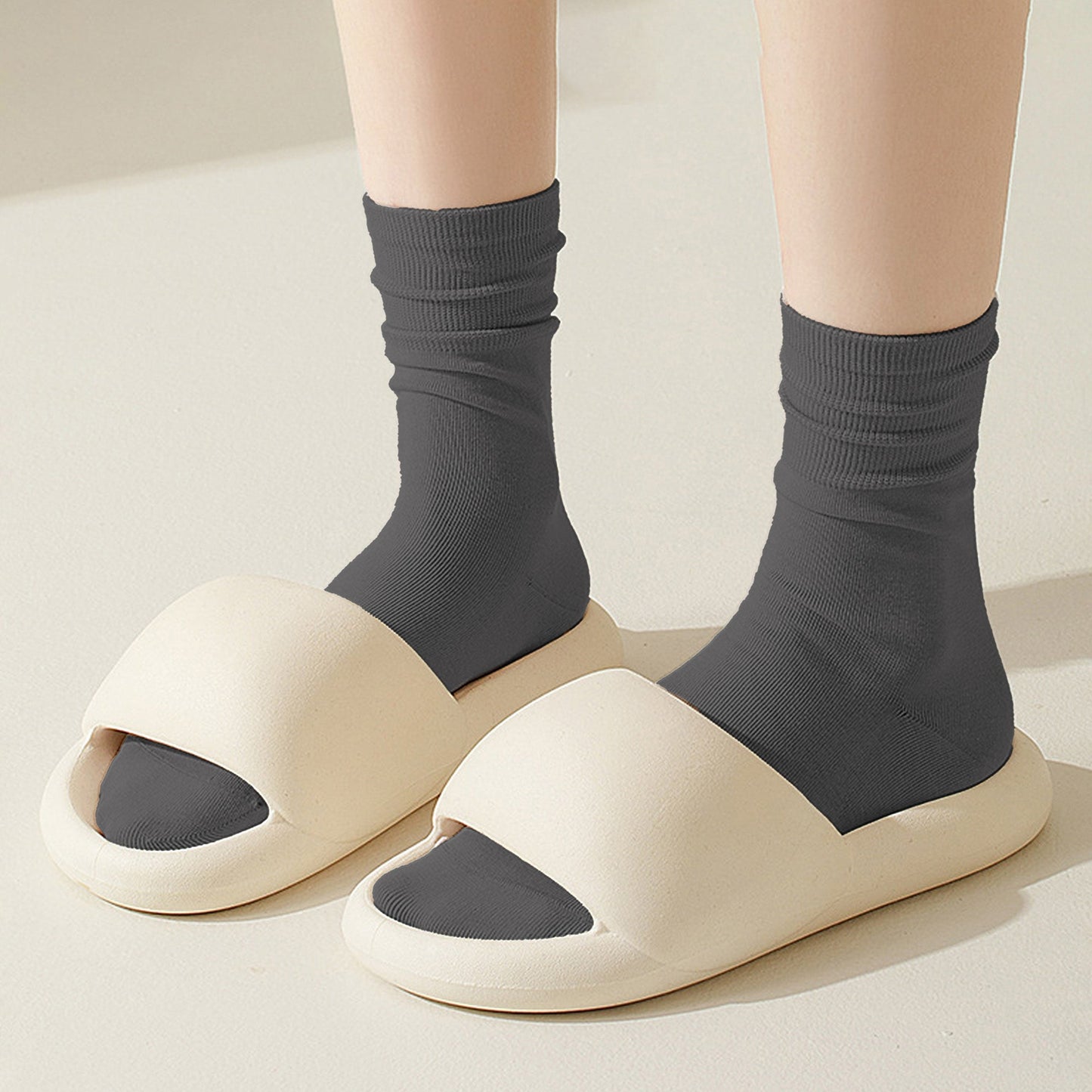 Anna-Kaci Women's Soft White Slouchy Ankle Socks 6pk