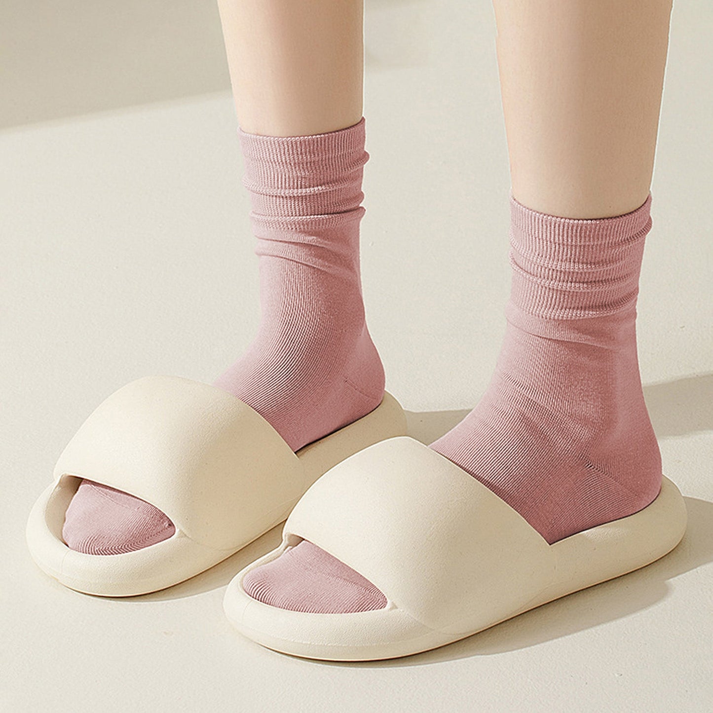 Anna-Kaci Women's Soft White Slouchy Ankle Socks 6pk