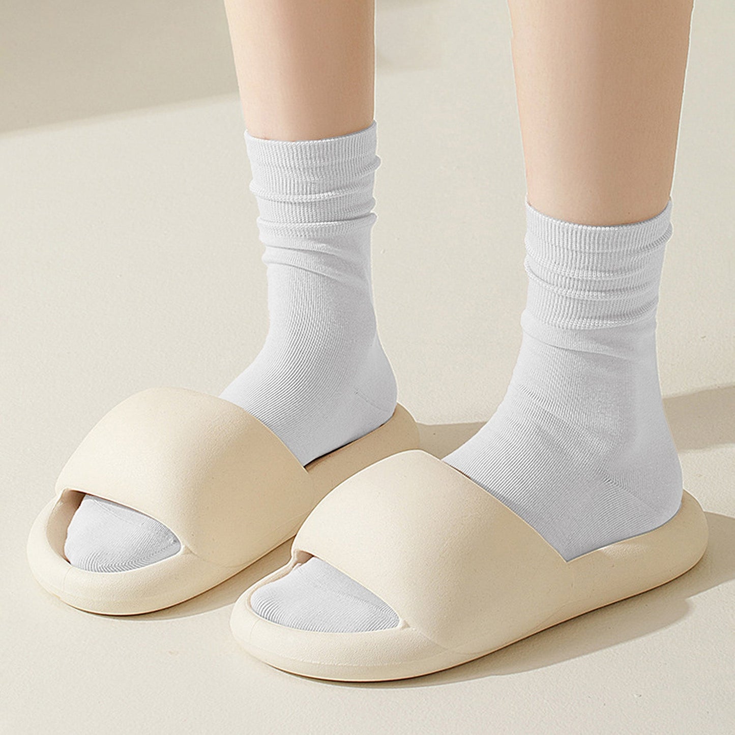 Anna-Kaci Women's Soft White Slouchy Ankle Socks 6pk