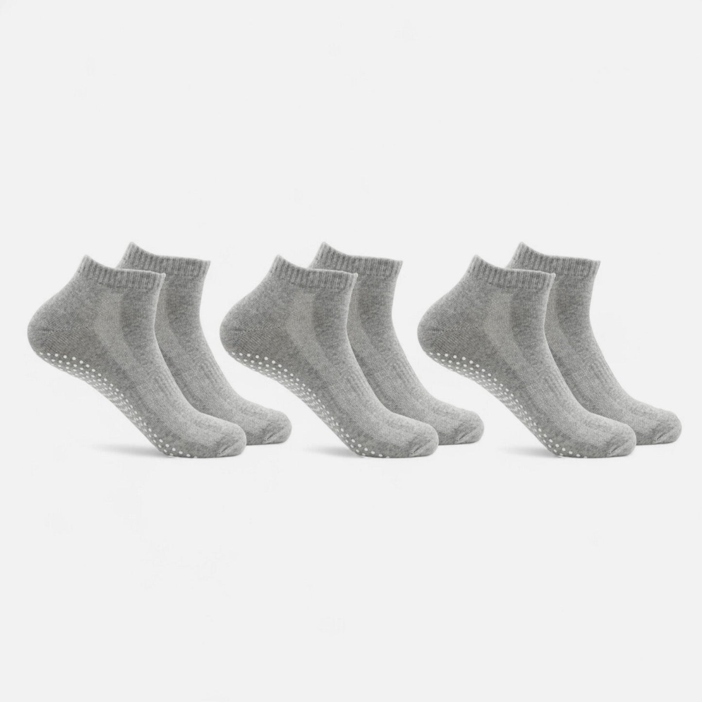 Anna-Kaci Women's Ankle Grip Socks 3-Pack with Textured Soles and Cushioned Knit Design for Indoor Stability