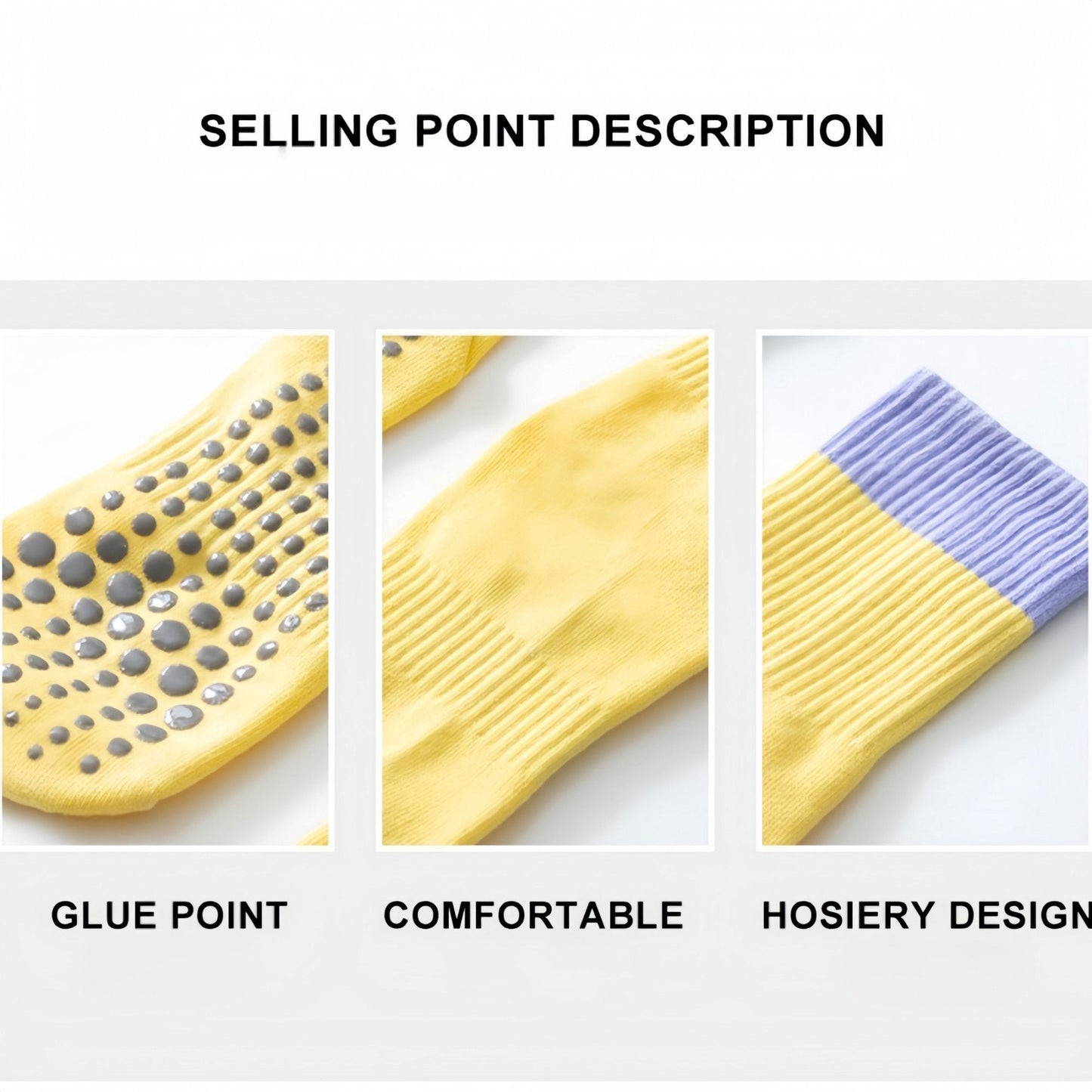 Anna-Kaci Women's Crew Grip Socks 2-Pack with Contrast Cuffs and Raised Textured Soles for Indoor Comfort