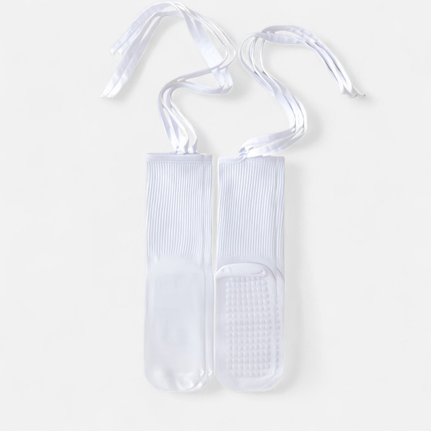 Anna-Kaci Women's 2-Pack Over-the-Calf Grip Socks with Ribbon Tie and Non-Slip Sole for Barre Pilates Yoga