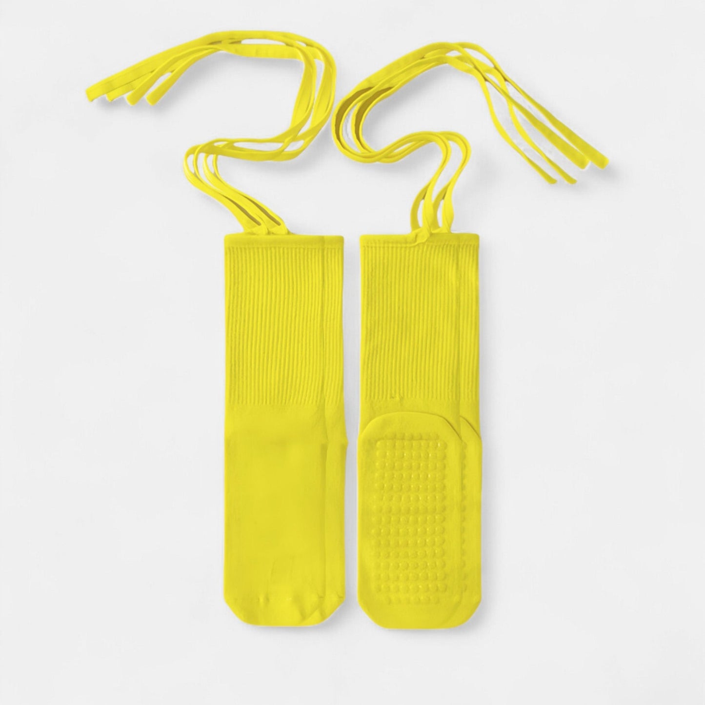 Anna-Kaci Women's 2-Pack Over-the-Calf Grip Socks with Ribbon Tie and Non-Slip Sole for Barre Pilates Yoga