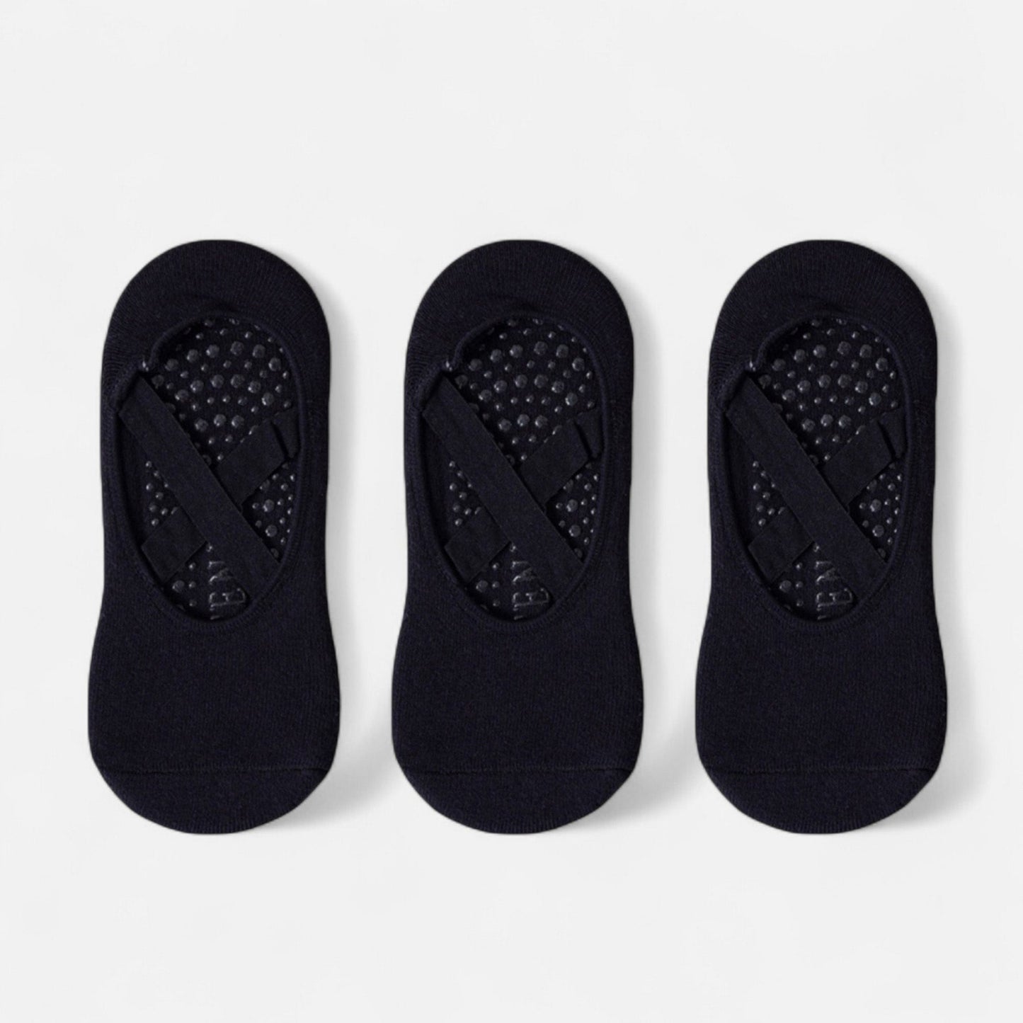 Anna-Kaci Women's 3-Pack Ballet Style Grip Socks with Crisscross Elastic and Non-Slip Soles for Barre Pilates Yoga
