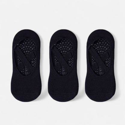 Anna-Kaci Women's 3-Pack Ballet Style Grip Socks with Crisscross Elastic and Non-Slip Soles for Barre Pilates Yoga