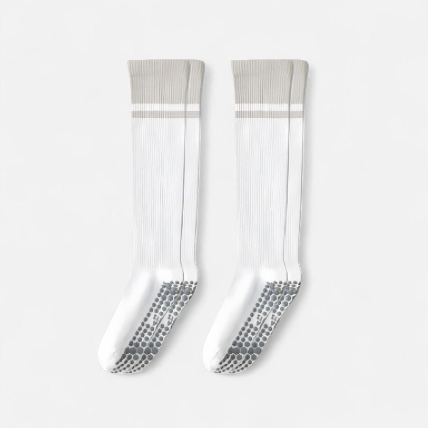 Anna-Kaci Women's 2-Pack Knee High Grip Socks with Ribbed Texture and Anti-Slip Soles for Studio Workouts