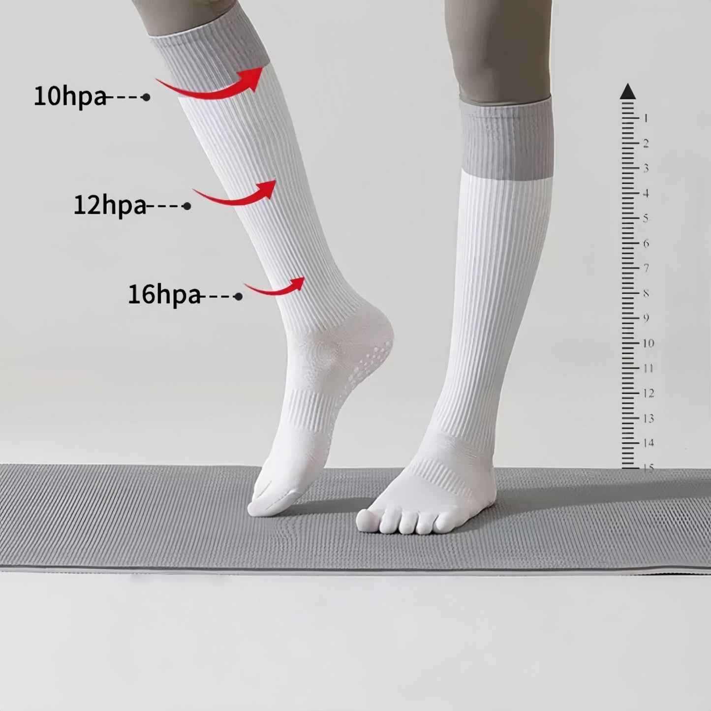 Anna-Kaci Women's 2-Pack Knee High Grip Toe Socks with Ribbed Fabric and Non-Slip Soles for Yoga and Studio Workouts