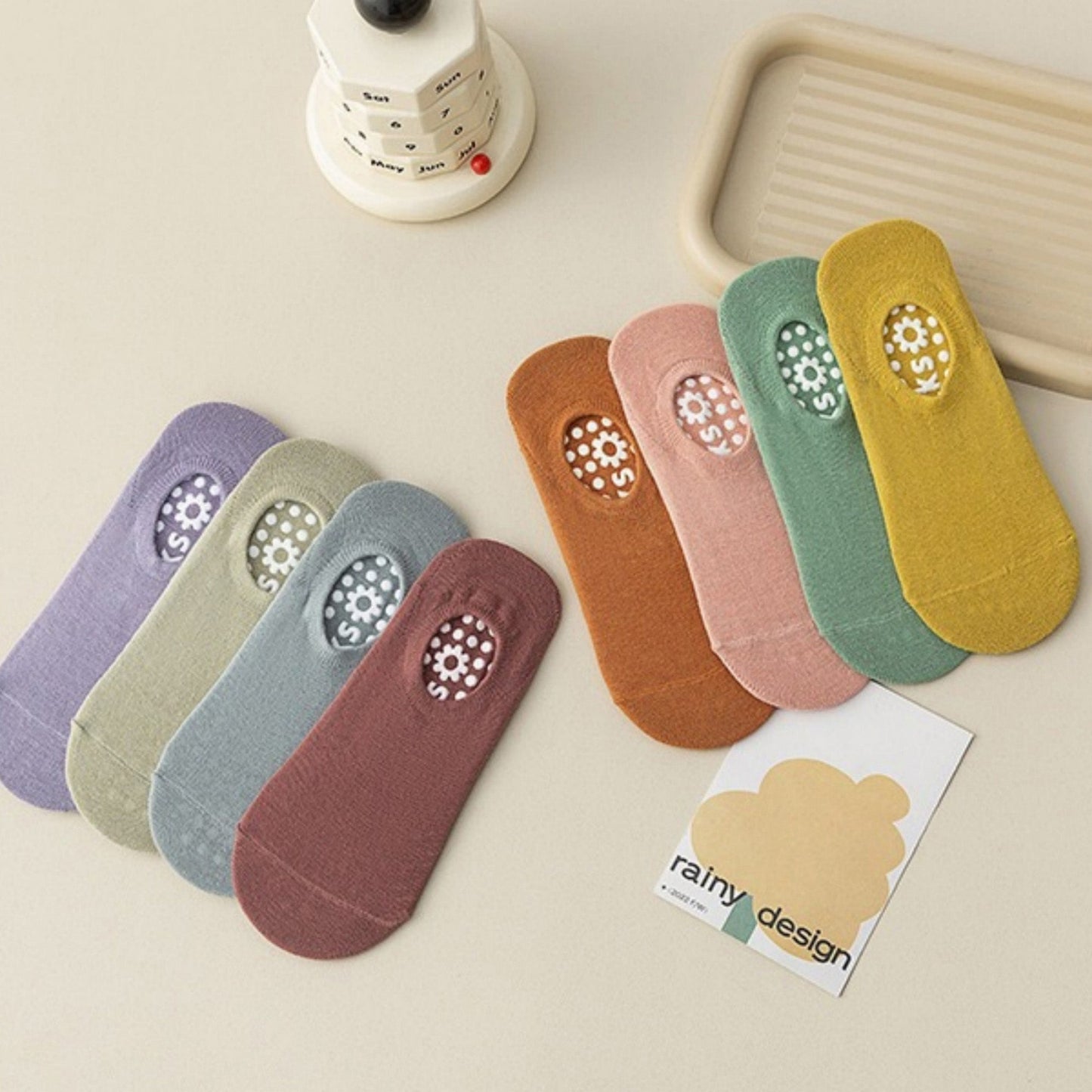 Anna-Kaci Women's 3-Pack Ballet Cut Grip Socks with Non-Slip Flower Sole Design for Pilates and Indoor Movement