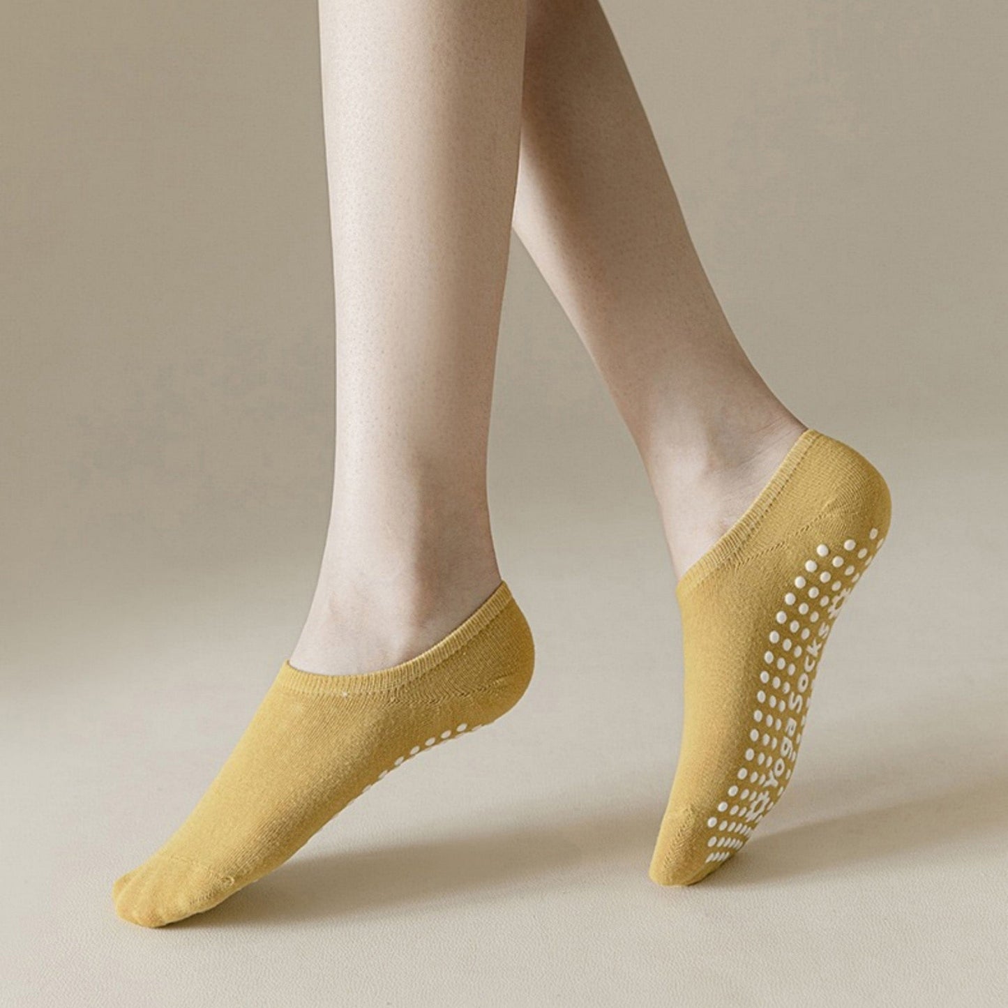 Anna-Kaci Women's 3-Pack Ballet Cut Grip Socks with Non-Slip Flower Sole Design for Pilates and Indoor Movement