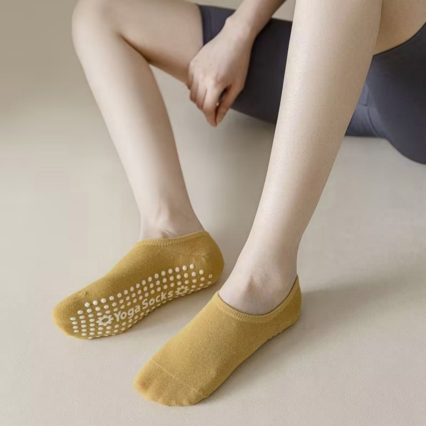 Anna-Kaci Women's 3-Pack Ballet Cut Grip Socks with Non-Slip Flower Sole Design for Pilates and Indoor Movement