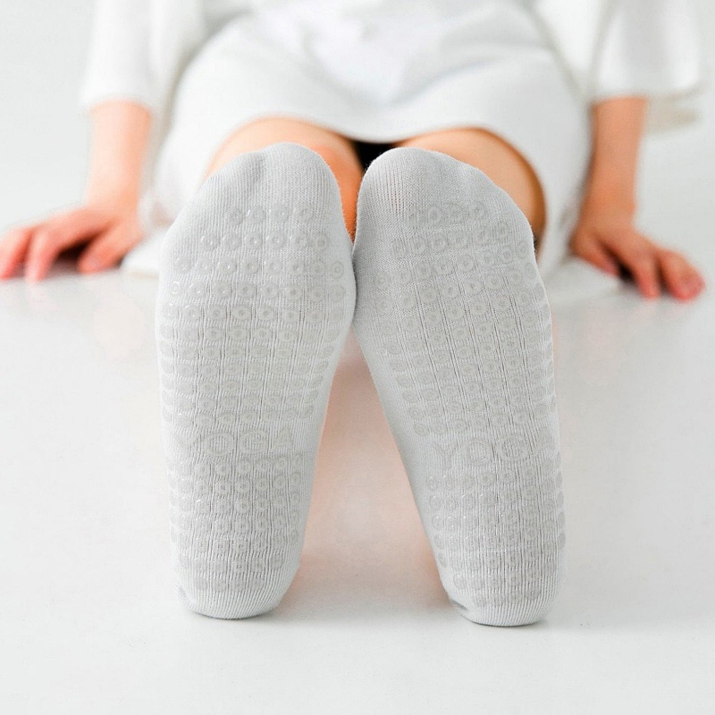 Anna-Kaci Women's 2-Pack Ballet Style Grip Socks with Crisscross Elastic Straps and Non-Slip Soles for Yoga or Pilates