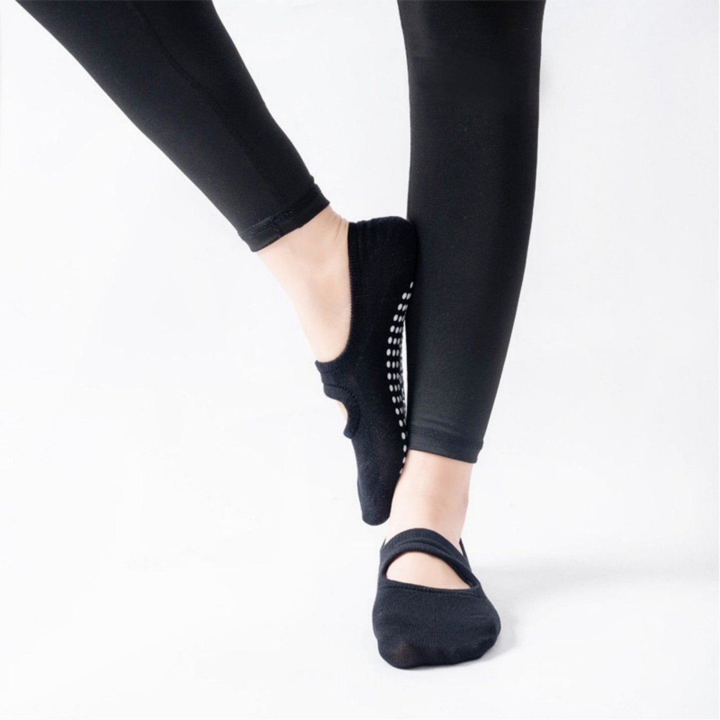 Anna-Kaci Women's 3-Pack Mary Jane Style Low Cut Non-Slip Grip Socks for Pilates Yoga and Everyday Comfort