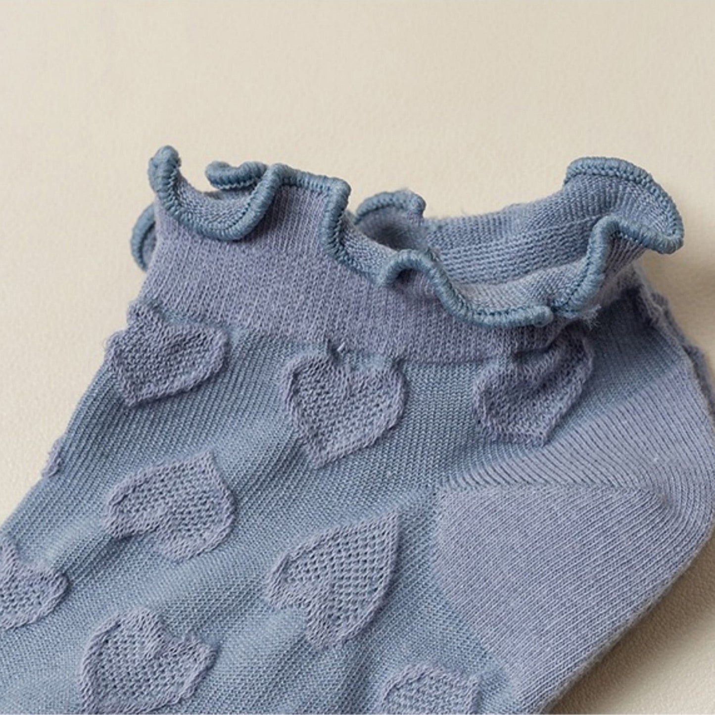 Anna-Kaci Women's 3-Pack Heart Knit Ankle Socks with Ruffle Trim and Soft Stretchy Fabric