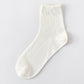 Anna-Kaci 3 Pairs Women's Ruffle Trim Crew Socks Soft Cotton Knit Lightweight Ribbed Texture with Scalloped Edge for Everyday Wear