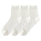 Anna-Kaci 3 Pairs Women's Ruffle Trim Crew Socks Soft Cotton Knit Lightweight Ribbed Texture with Scalloped Edge for Everyday Wear