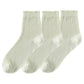 Anna-Kaci 3 Pairs Women's Ruffle Trim Crew Socks Soft Cotton Knit Lightweight Ribbed Texture with Scalloped Edge for Everyday Wear