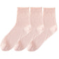 Anna-Kaci 3 Pairs Women's Ruffle Trim Crew Socks Soft Cotton Knit Lightweight Ribbed Texture with Scalloped Edge for Everyday Wear