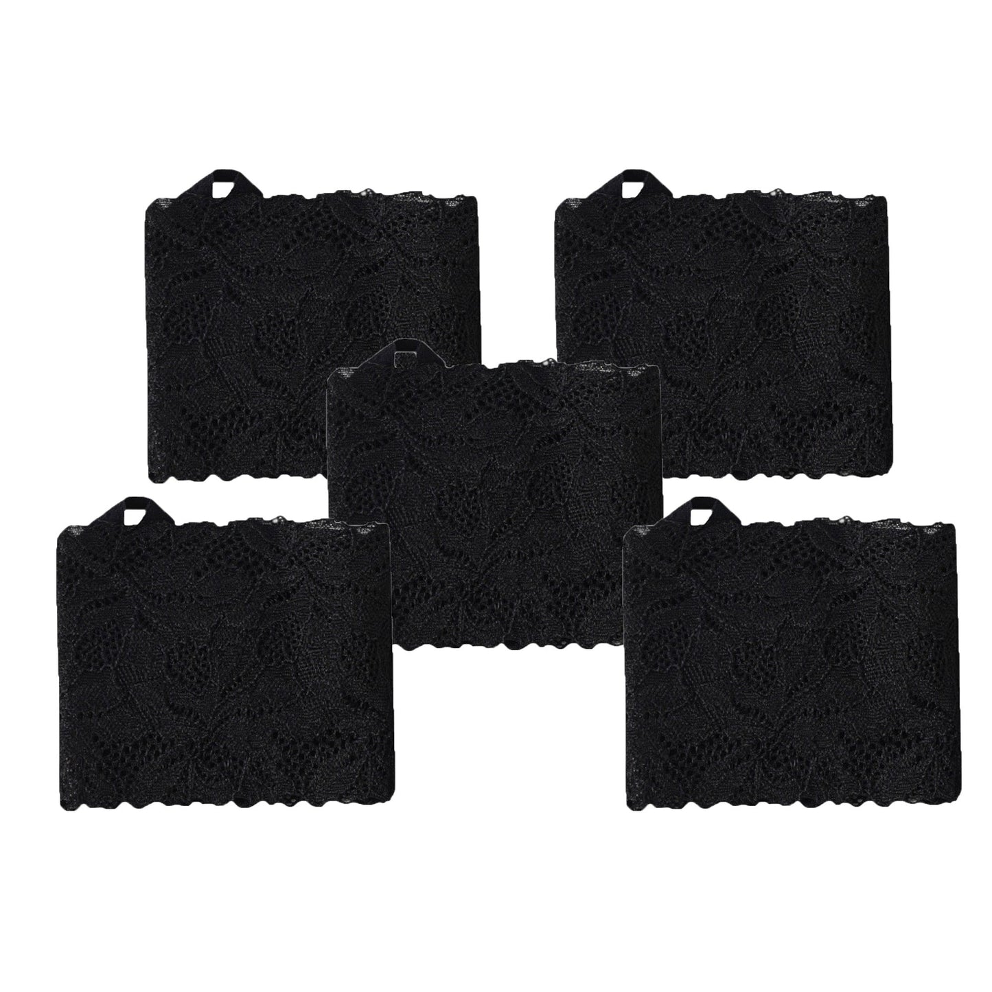 Anna-Kaci 5 Pairs Women's Floral Lace No Show Socks Low Cut Stretch Liner with Elegant Scalloped Trim Invisible Design for Flats and Loafers