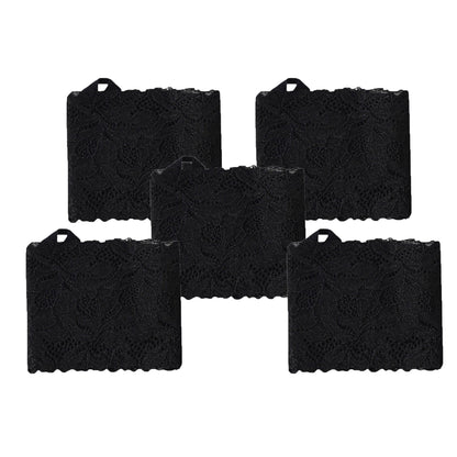 Anna-Kaci 5 Pairs Women's Floral Lace No Show Socks Low Cut Stretch Liner with Elegant Scalloped Trim Invisible Design for Flats and Loafers