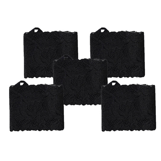 Anna-Kaci 5 Pairs Women's Floral Lace No Show Socks Low Cut Stretch Liner with Elegant Scalloped Trim Invisible Design for Flats and Loafers