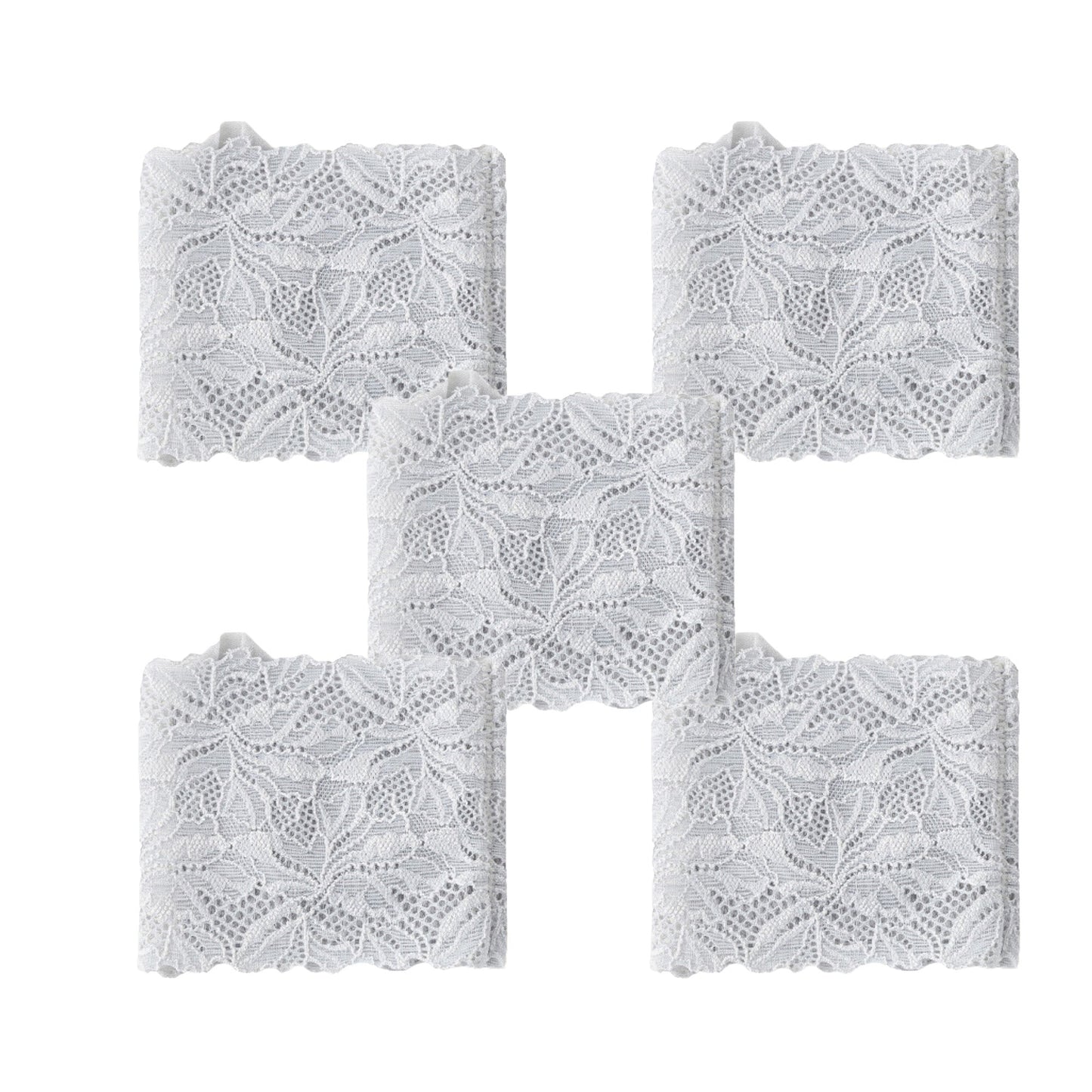 Anna-Kaci 5 Pairs Women's Floral Lace No Show Socks Low Cut Stretch Liner with Elegant Scalloped Trim Invisible Design for Flats and Loafers