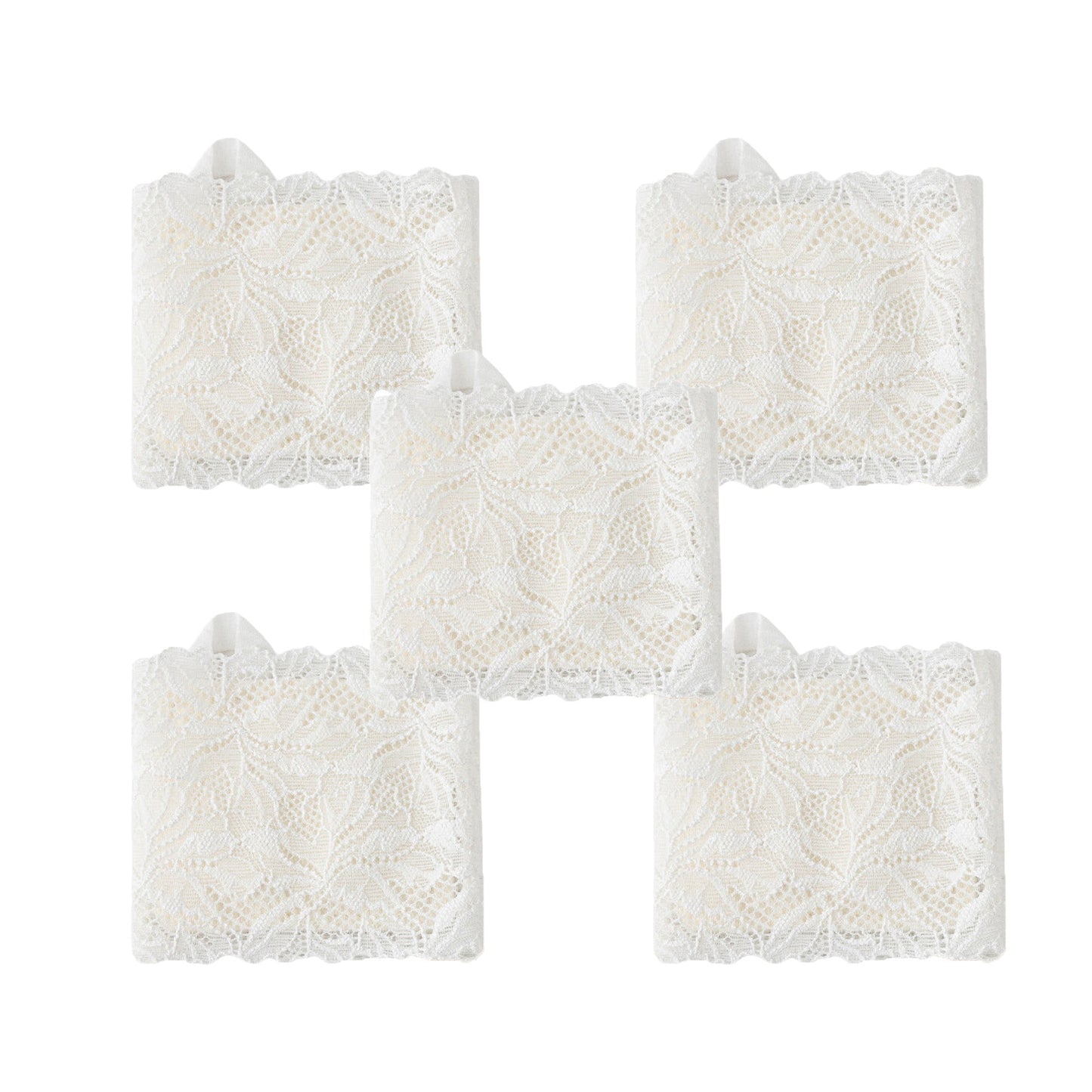 Anna-Kaci 5 Pairs Women's Floral Lace No Show Socks Low Cut Stretch Liner with Elegant Scalloped Trim Invisible Design for Flats and Loafers