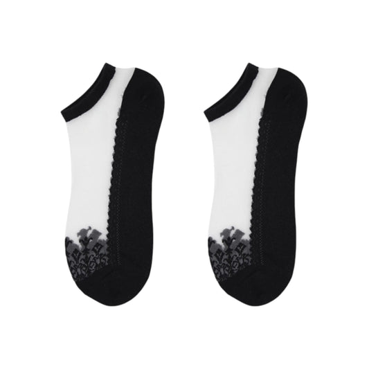 Anna-Kaci 6 Pairs Women's Sheer Mesh Ankle Socks with Soft Knit Sole and Delicate Lace Trim Lightweight Breathable Low-Cut Design