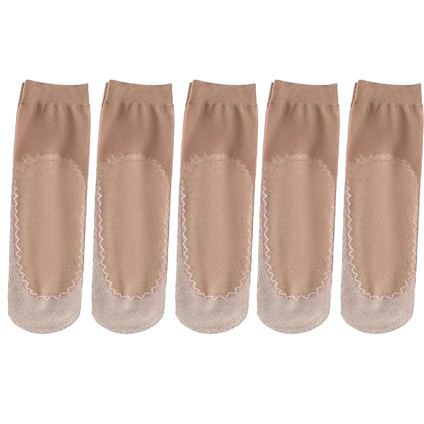 Anna-Kaci Women's 5-Pack Sheer No Show Liner Socks with Non-Slip Heel Grip Lightweight Invisible Design