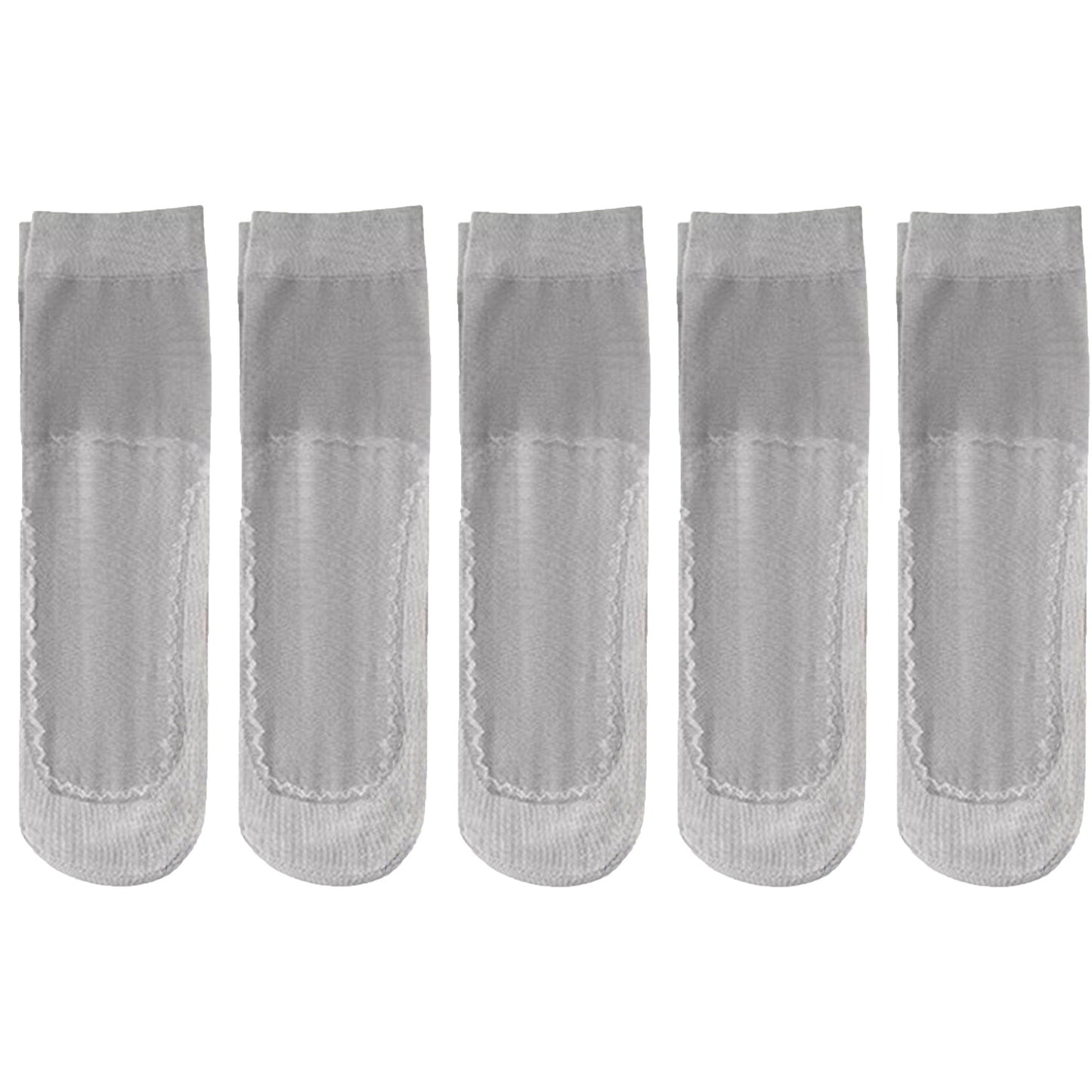 Anna-Kaci Women's 5-Pack Sheer No Show Liner Socks with Non-Slip Heel Grip Lightweight Invisible Design
