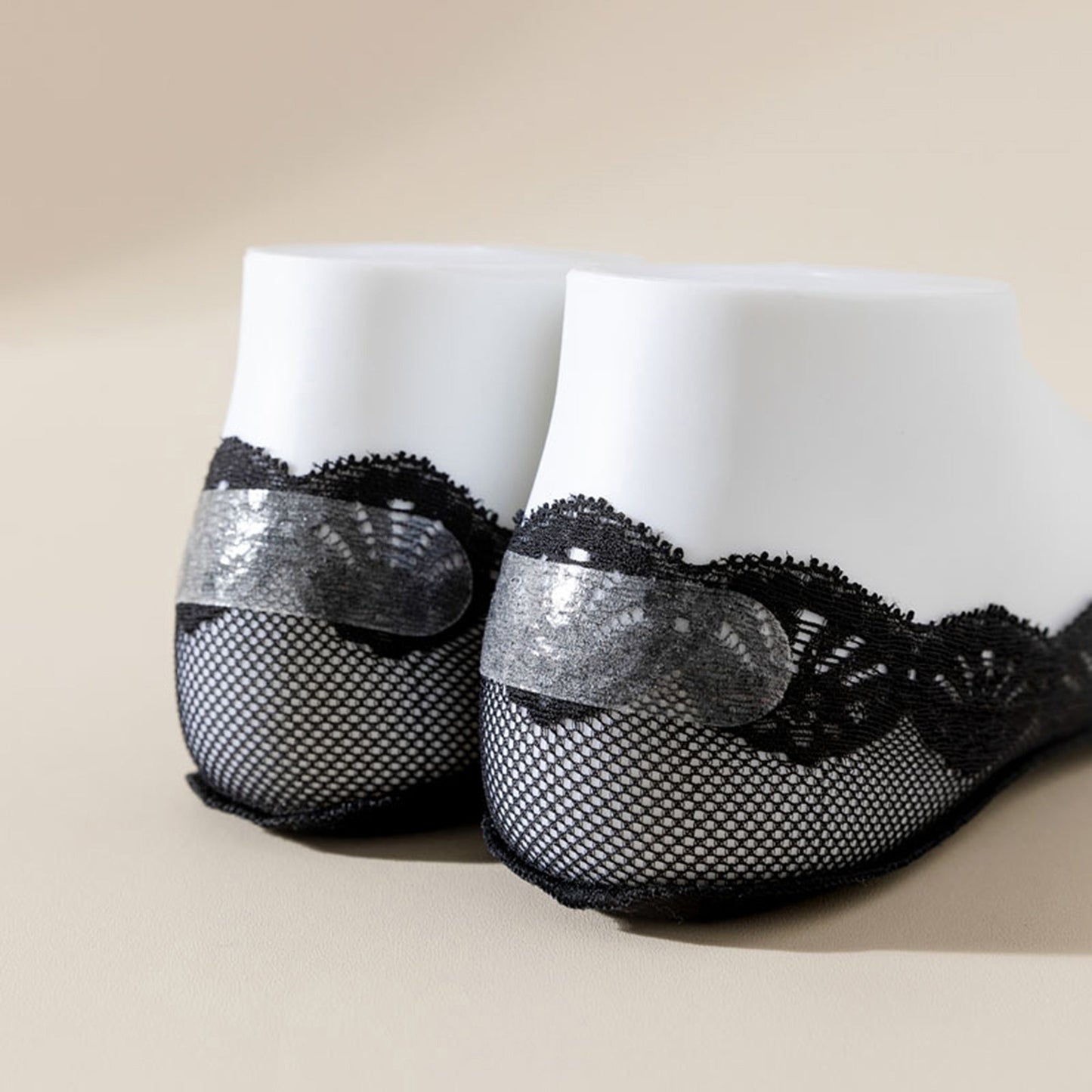 Anna-Kaci Women's 3-Pack Low Cut Lace Liner Socks with Non-Slip Heel Grip No Show Design