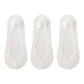 Anna-Kaci Women's 3-Pack Low Cut Lace Liner Socks with Non-Slip Heel Grip No Show Design