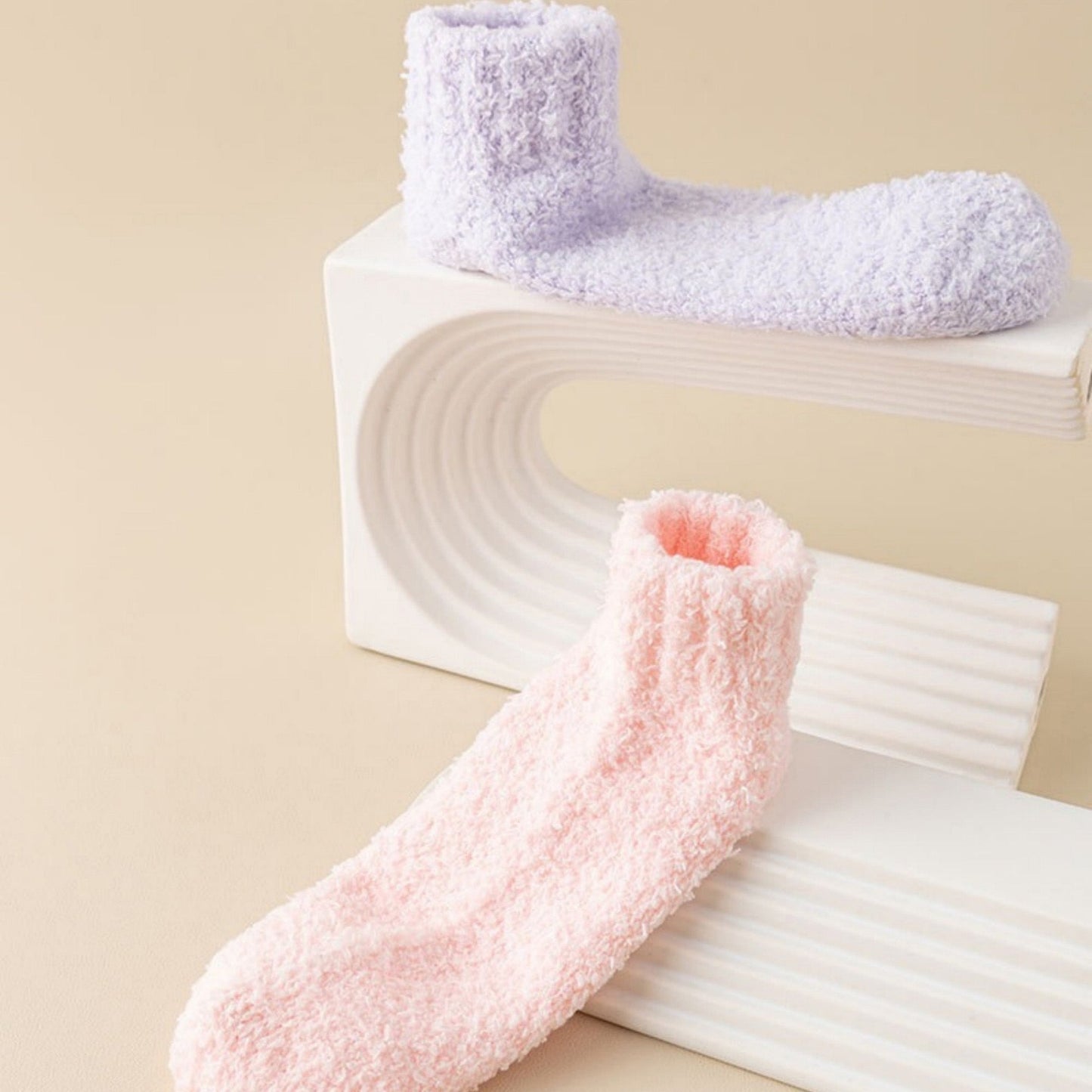 Anna-Kaci Women's 3-Pack Non-Slip Plush Fuzzy Ankle Socks with Grips and Soft Cozy Texture