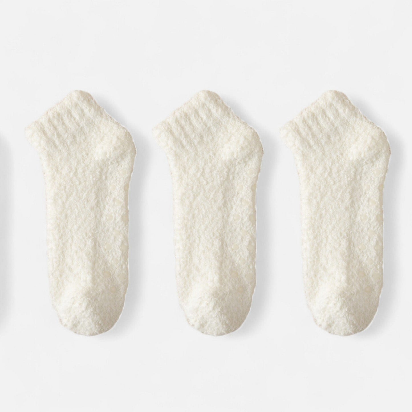 Anna-Kaci Women's 3-Pack Non-Slip Plush Fuzzy Ankle Socks with Grips and Soft Cozy Texture