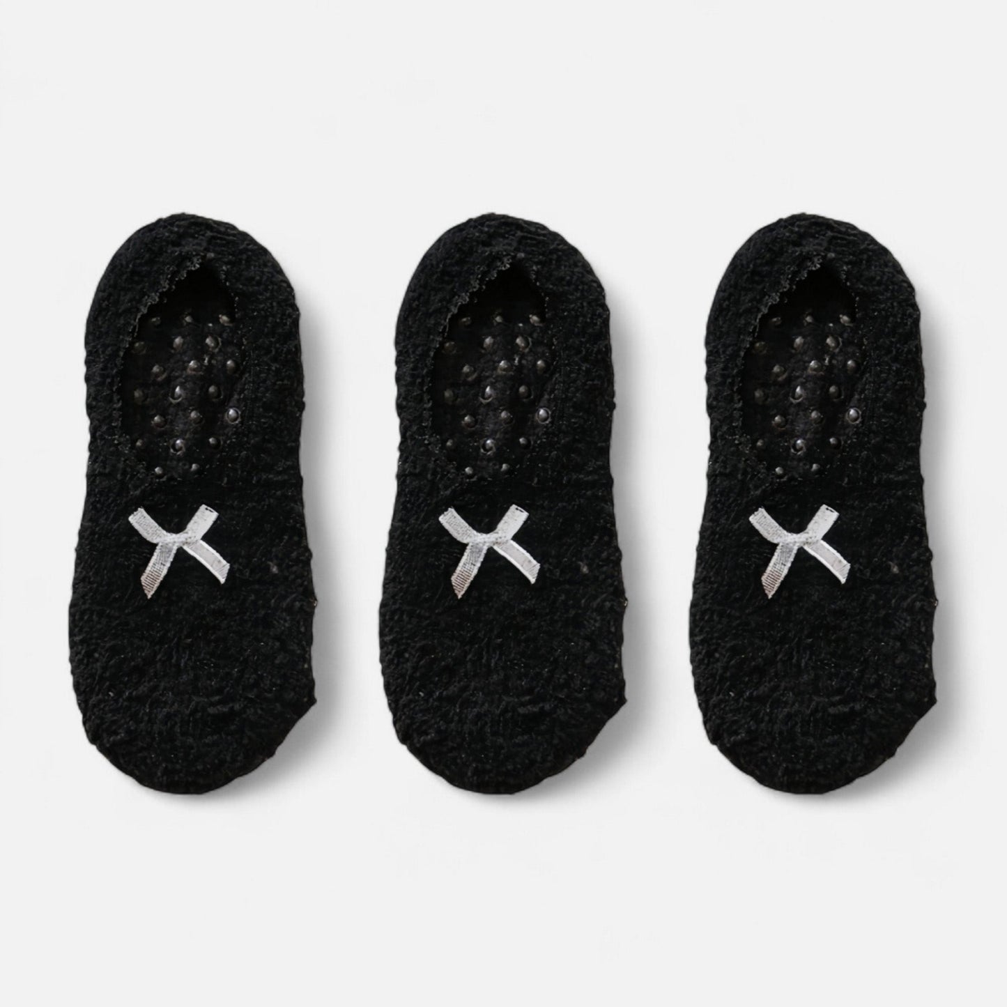 Anna-Kaci Women's 3-Pack Non-Slip Plush Fuzzy Slipper Socks with Fabric Bow and Grip Bottoms