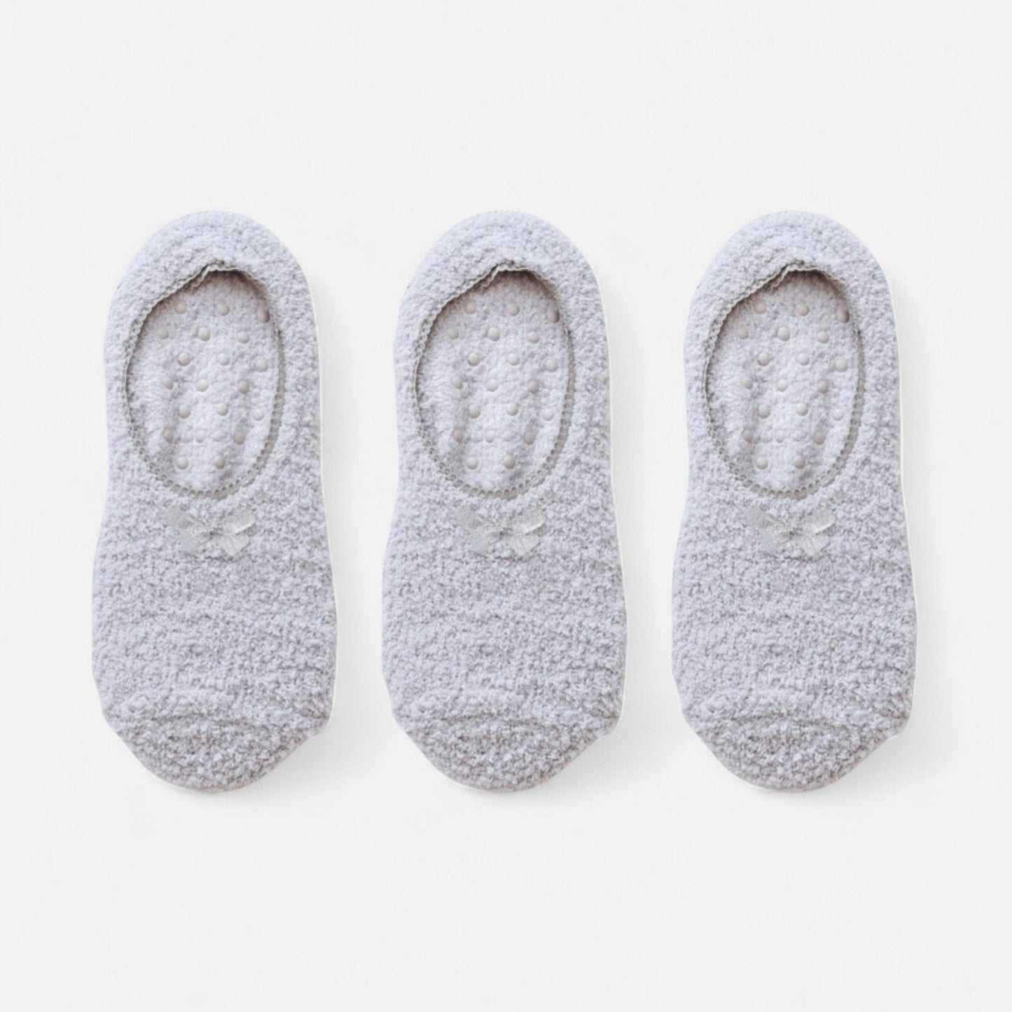 Anna-Kaci Women's 3-Pack Non-Slip Plush Fuzzy Slipper Socks with Fabric Bow and Grip Bottoms