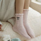 Anna-Kaci Women's 3-Pack Fuzzy Crew Socks with Embroidered Bow Detail and Soft Plush Texture