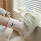 Anna-Kaci Women's 3-Pack Fuzzy Crew Socks with Embroidered Bow Detail and Soft Plush Texture